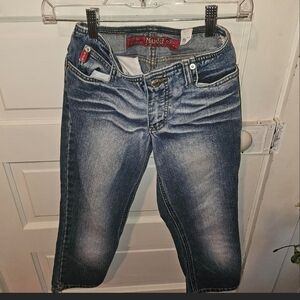 Y2k Mudd Capris Dark Blue Skinny Jeans